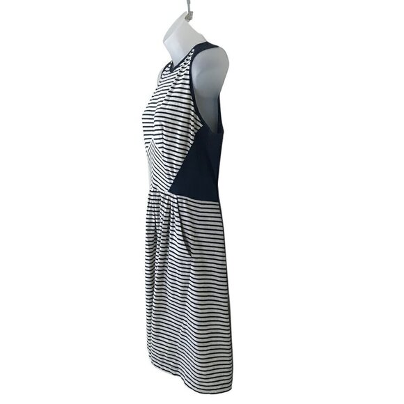 REBECCA Taylor Striped Dress Navy With Pockets Size M - Picture 4 of 7